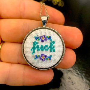 💜FUCK Cross Stitch Necklace💜